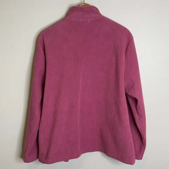 VINTAGE Tradition Rose Fleece Jacket Floral Embroidered Zip Grandma Size XL - Picture 5 of 10